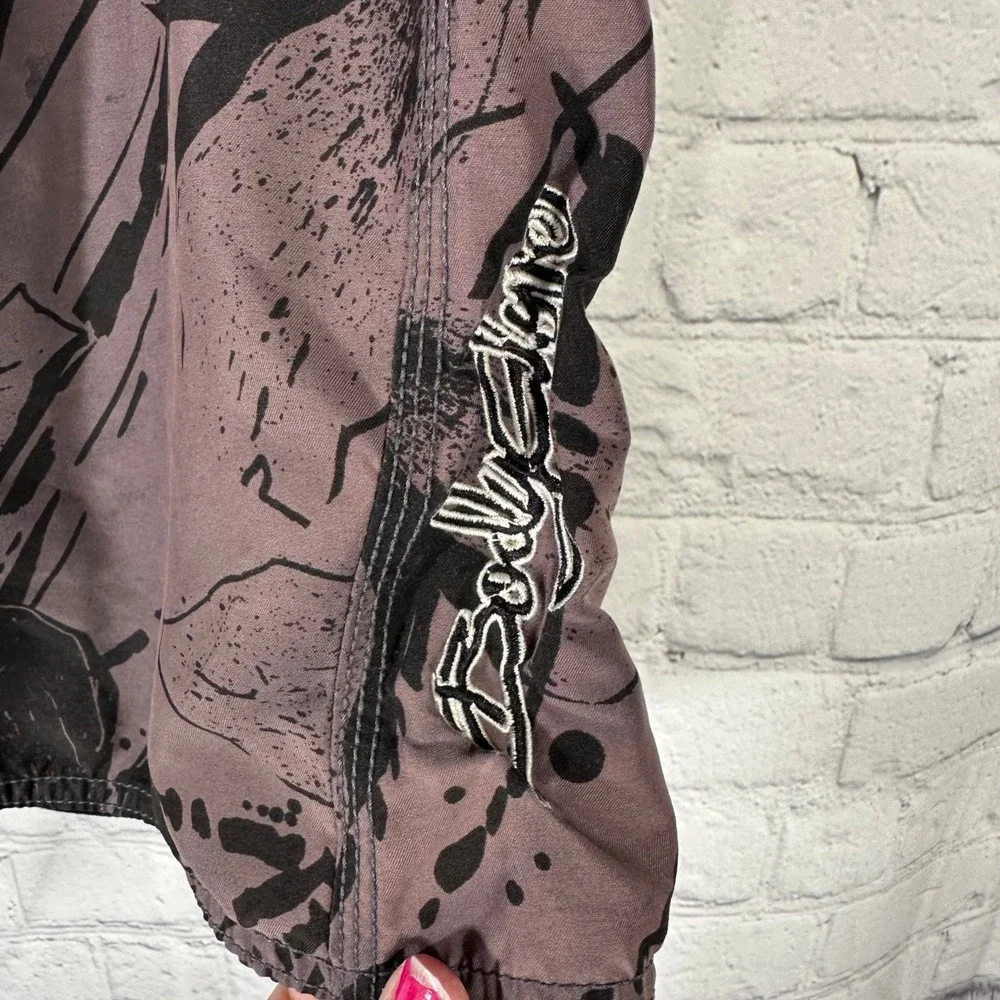 Body‎ Glove Mens Board Shorts Purple Black Floral Splatter Swim Trunks Size 36